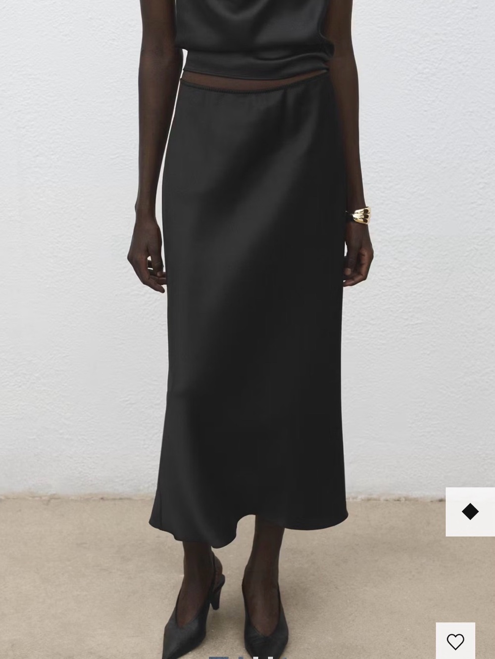 Mango Dark Brown Satin Maxi Skirt - Sleek Straight Silhouette